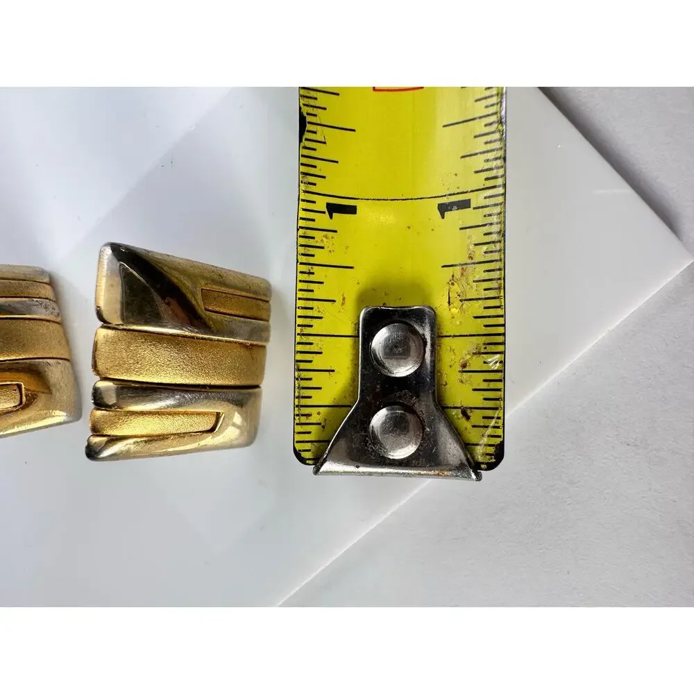 Geometric gold square stud earrings